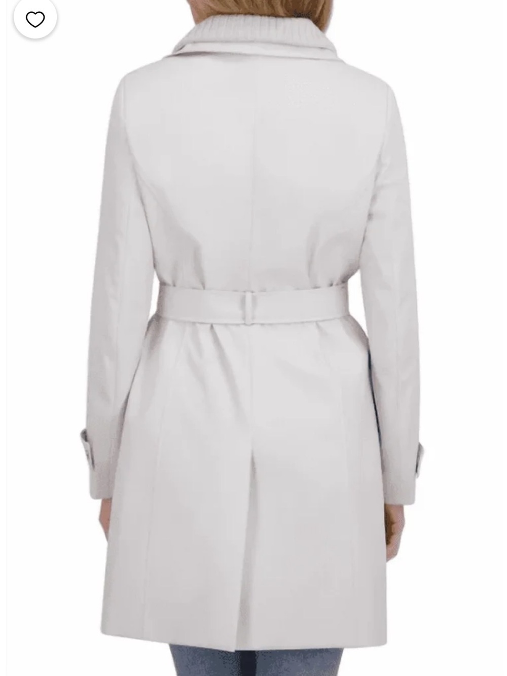 Halston Trench Coat Light Grey Size Large - Picture 5 of 16